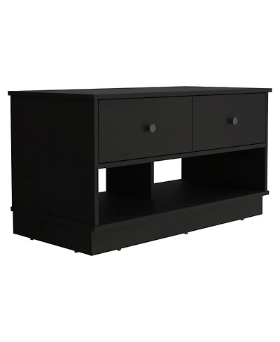 Flynama Storage Bench with 2 Open Shelves and 2 Drawers