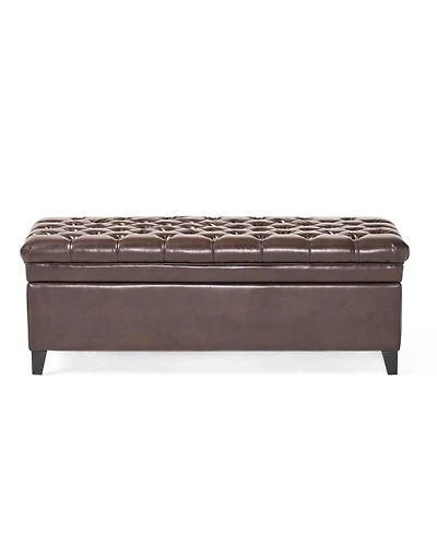Flynama Faux Leather Storage Ottoman