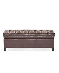 Flynama Faux Leather Storage Ottoman