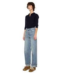KanCan Women's Bellen Essentials High Rise Wide Leg Jeans