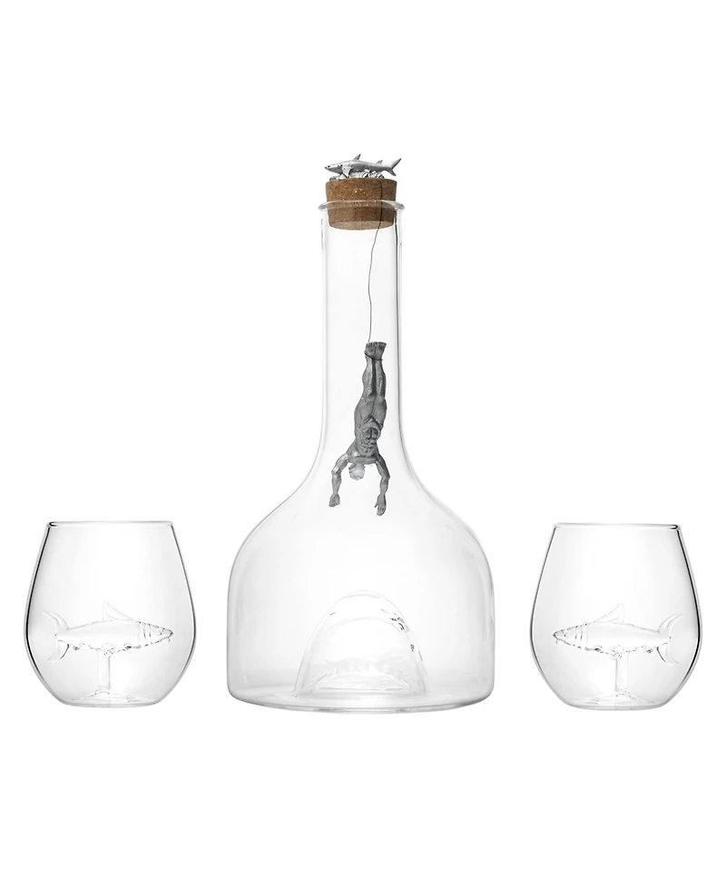 The Wine Savant Shark 34 oz. Whiskey Decanter Set