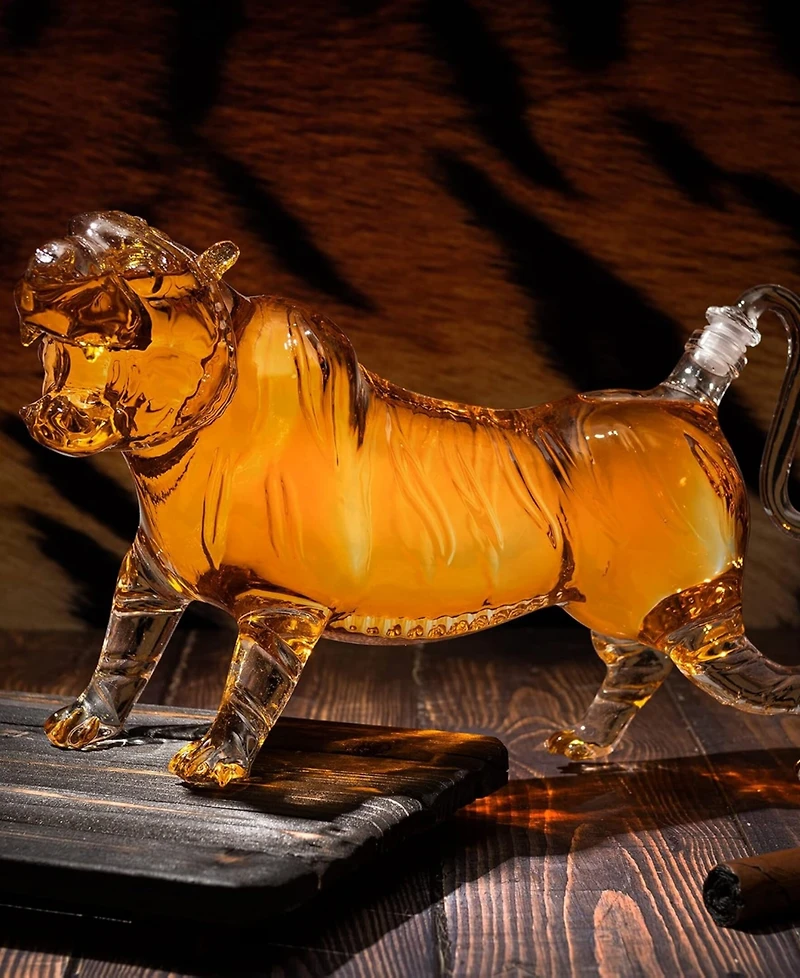 The Wine Savant Tiger 34 oz. Whiskey Decanter