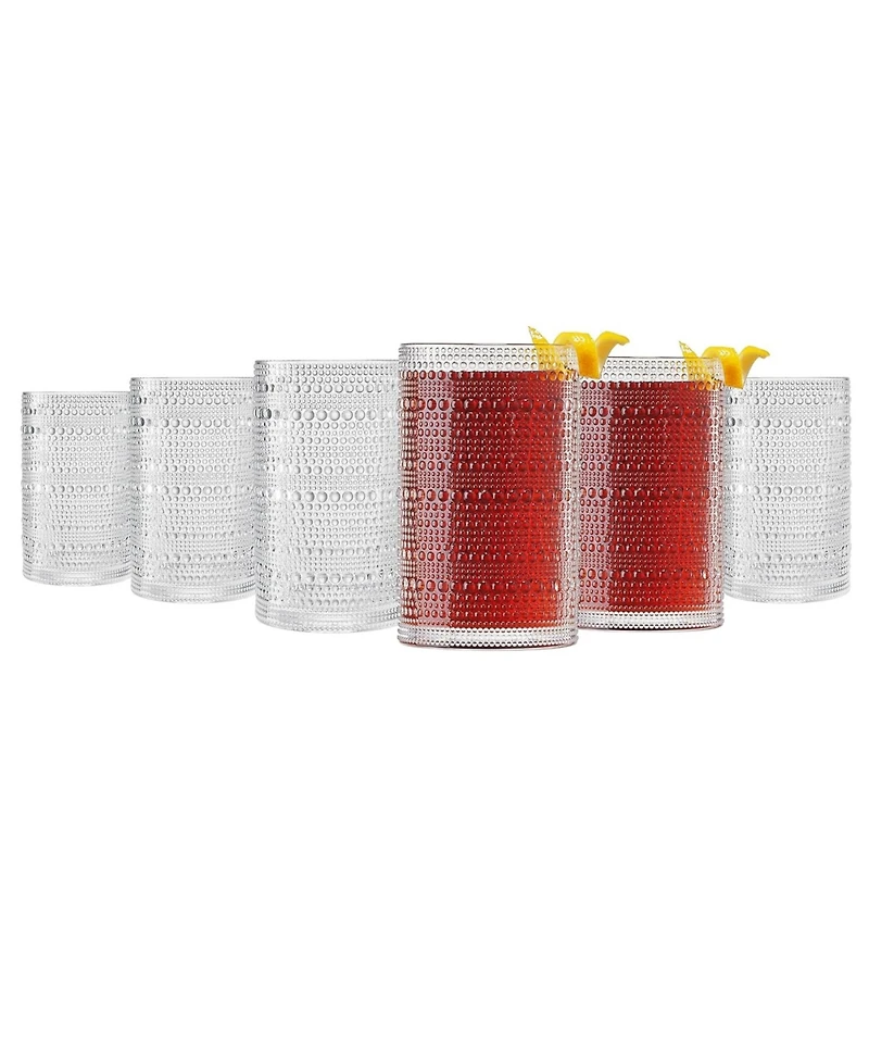 The Wine Savant Hobnail Highball Drinking Glasses, Set of 6