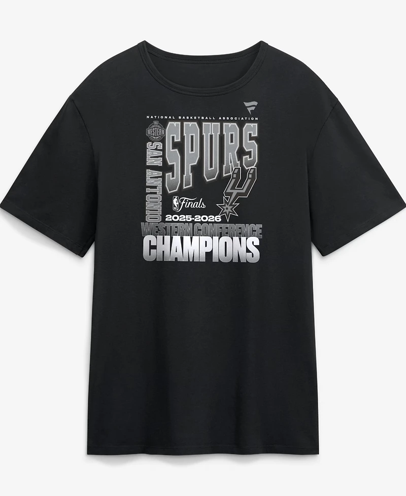 Fanatics Men's Black San Antonio Spurs 2026 Western Conference Champions Stacked Block T-Shirt