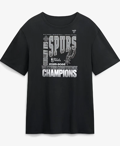 Fanatics Men's Black San Antonio Spurs 2026 Western Conference Champions Stacked Block T-Shirt