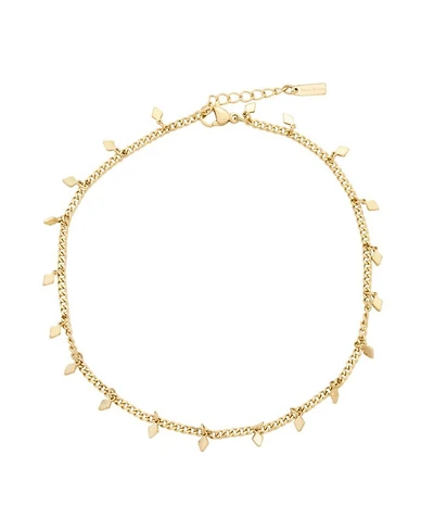 St. Moran Tarnish-Resistant Gold Curb Chain Diamond Dangle Sabrina Anklet