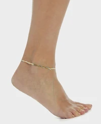 St. Moran Tarnish-Resistant Mixed Metal Braided Heringbone Chain Amina Anklet