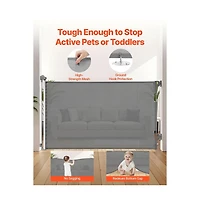 Ruie Tall Retractable Pet Gate 38 in Extends to 57 in Wide with Security Lock