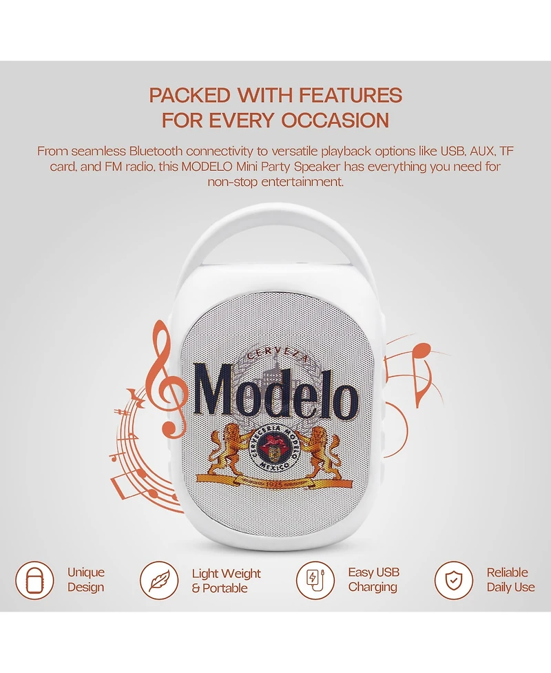Modelo Mini Party Speaker with Color Changing Led Lights, Fm Radio, Built-in Handle