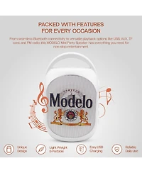 Modelo Mini Party Speaker with Color Changing Led Lights, Fm Radio, Built-in Handle