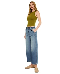 KanCan Women's Bells Mid Rise Loose Barrel Jeans