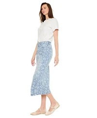 KanCan Women's Hibiscus High Rise Midi Skirt