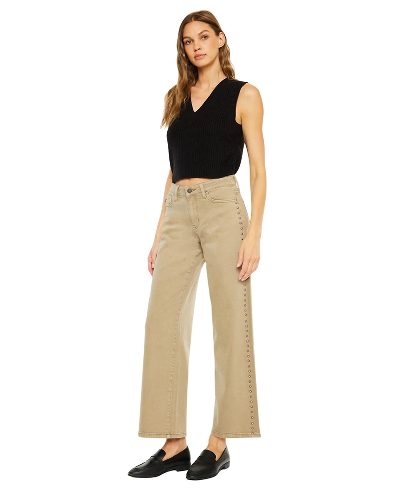 KanCan Women's Ellie Mid Rise Wide Leg Jeans