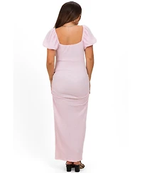 Pinkblush Maternity Knit Twisted Bust Short Sleeve Midi Dress