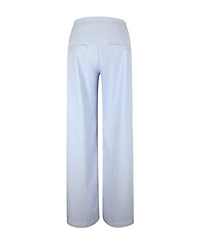 Miss Circle Women's Reva Sky Blue Pinstripe Single Pleat Pants