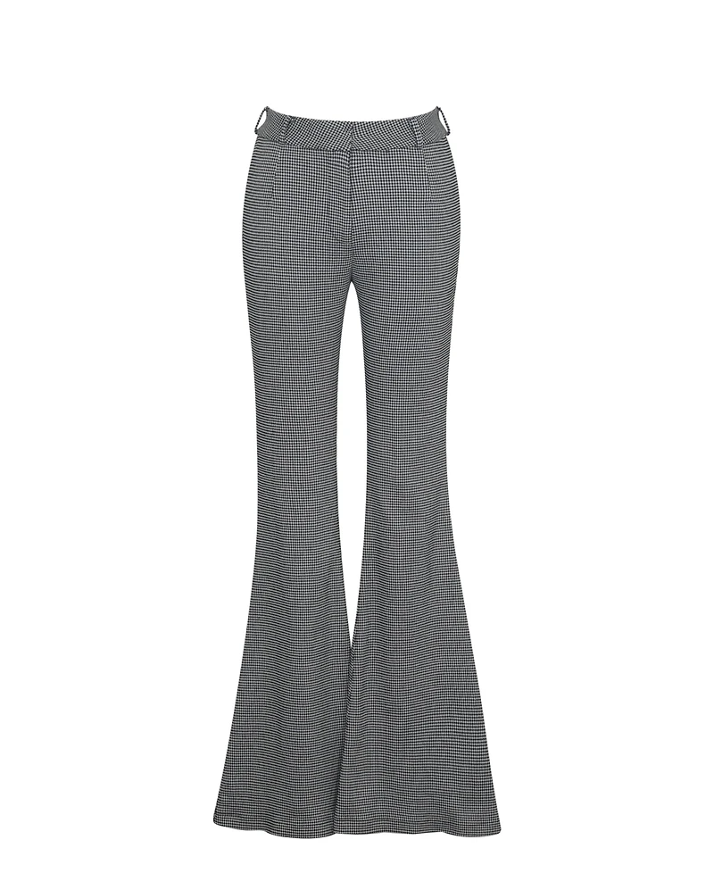Miss Circle Women's Ulli Micro-Houndstooth Flared Pants