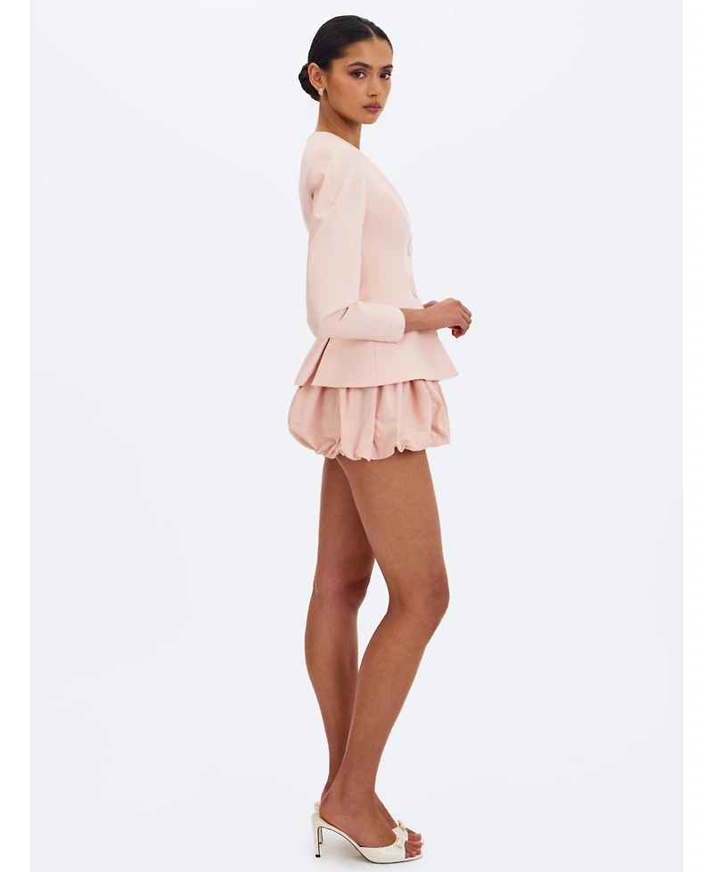 Miss Circle Women's Savannah Tulip Pink Peplum Blazer
