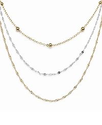 And Now This Silver Plated Multi-Chain 18" Layered Statement Necklace