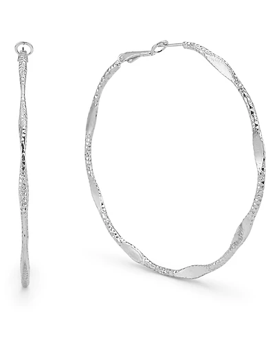 And Now This 18K Gold Plated or Silver Plated Hoop Earring