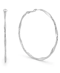 And Now This 18K Gold Plated or Silver Plated Hoop Earring