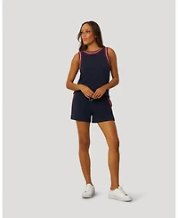 Cable & Gauge Women's Sporty Stripe Trim Tank