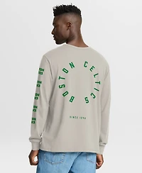 Fanatics Men's Cream Boston Celtics Crossover Collection Ball Screen Action Premium Long Sleeves T-Shirt