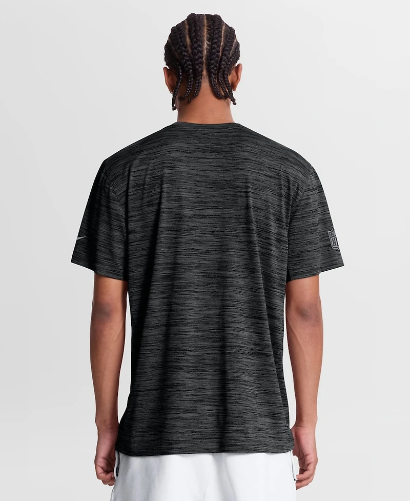 Nike Men's Black Las Vegas Raiders Sideline Double Covered Dri-fit Velocity T-Shirt
