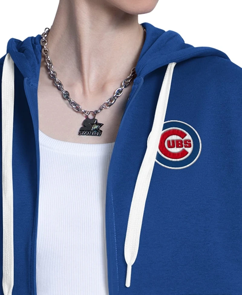 Starter Women's Royal/Heather Gray Chicago Cubs Wishbone Full-Zip Hoodie