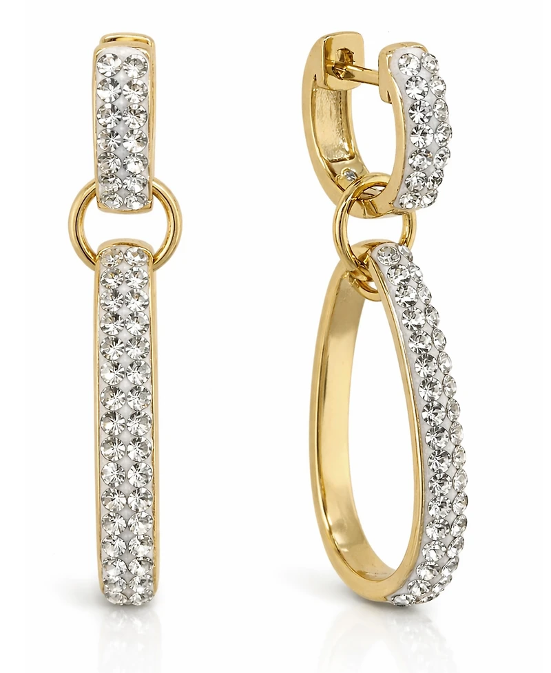 And Now This Crystal Drop Hinged Hoop Earrings