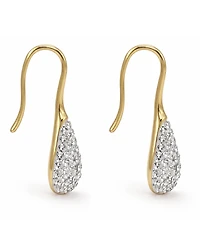 And Now This Crystal Paved Drop Wire Hook Earrings