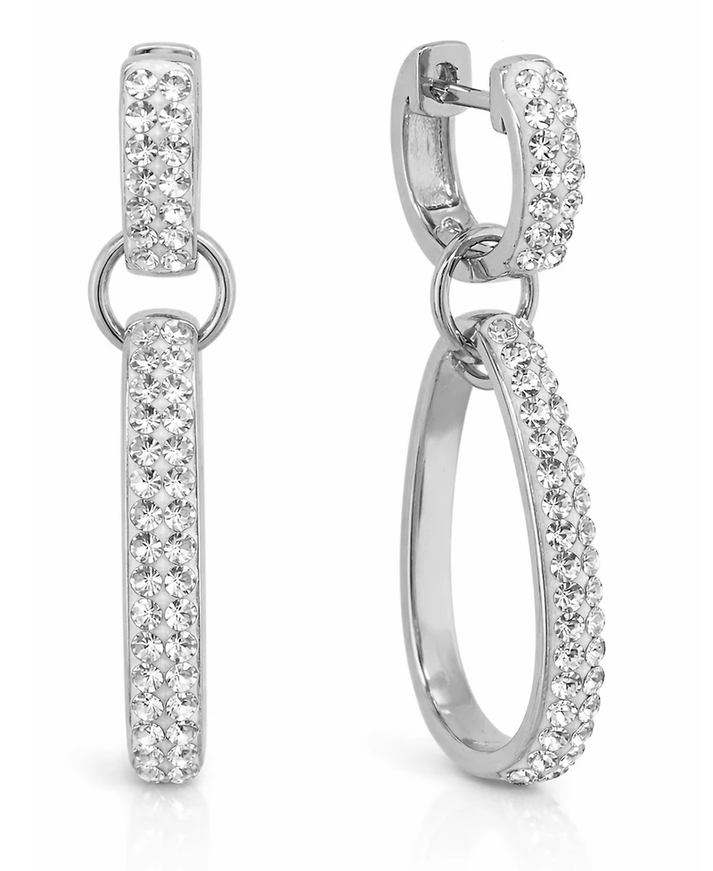 And Now This Crystal Drop Hinged Hoop Earrings
