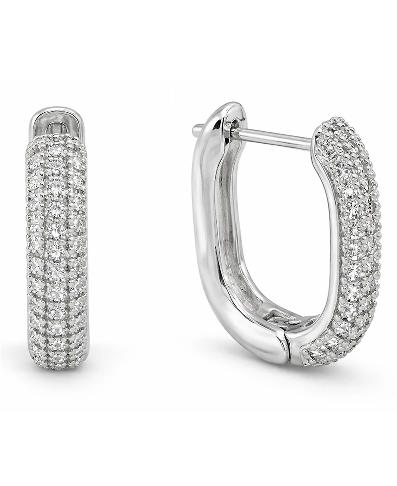 And Now This Cubic Zirconia Hinged Hoop Earring