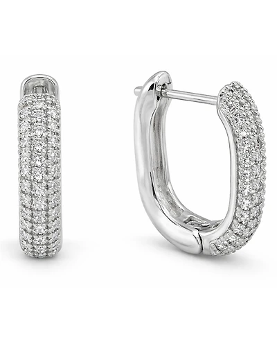 And Now This Cubic Zirconia Hinged Hoop Earring