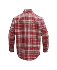 Freeze Max Men's Snoopy Wine Peanuts Top Dog Flannel Button-Up Shirt