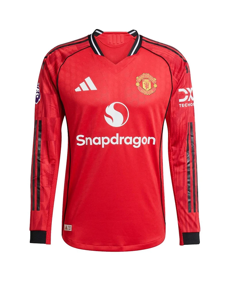 Adidas Men's Kobbie Mainoo Red Manchester United Home 2025/26 Authentic Player Long Sleeve Jersey