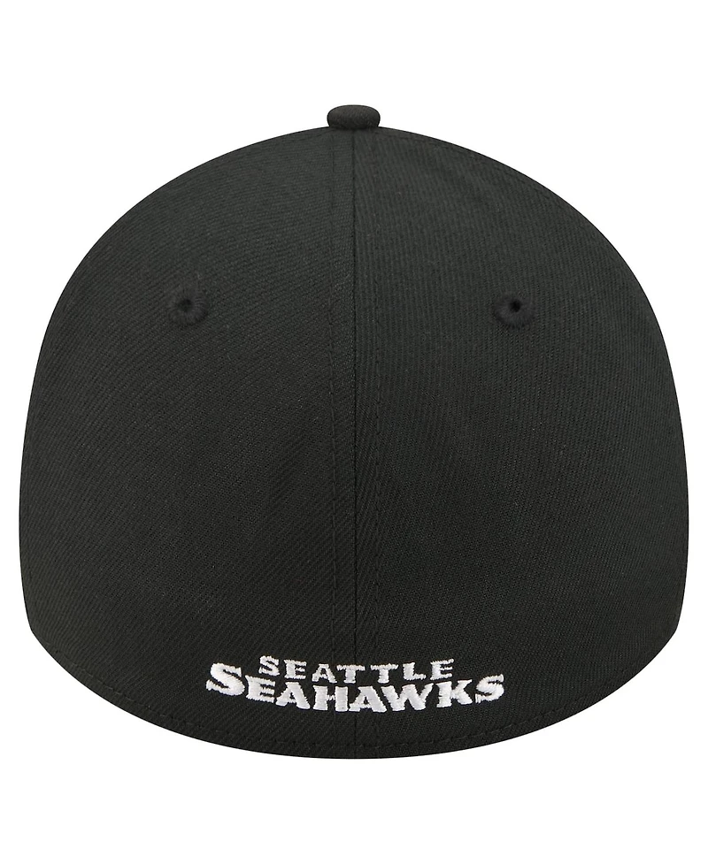 New Era Men's Black Seattle Seahawks Core Team 39THIRTY Flex Hat