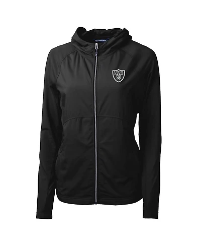 Cutter & Buck Women's Black Las Vegas Raiders Adapt Eco Knit Full-Zip Hoodie