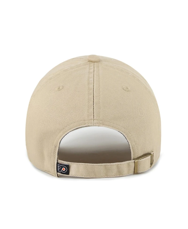 '47 Brand Men's Khaki Philadelphia Flyers Gritty Alternate Logo Clean Up Adjustable Hat