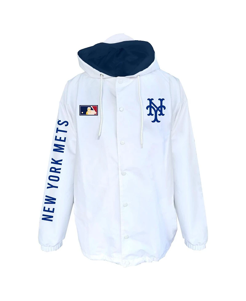 Mitchell & Ness Men's White New York Mets Big Tall Full-Snap Hooded Jacket
