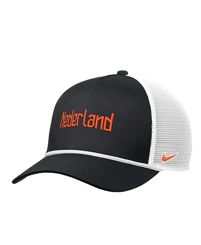 Nike Men's Black Netherlands National Team Rise Rope Trucker A-Frame Adjustable Hat