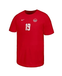 Nike Big Boys and Girls Alphonso Davies Red Canada Soccer Home Player Name & Number T-Shirt