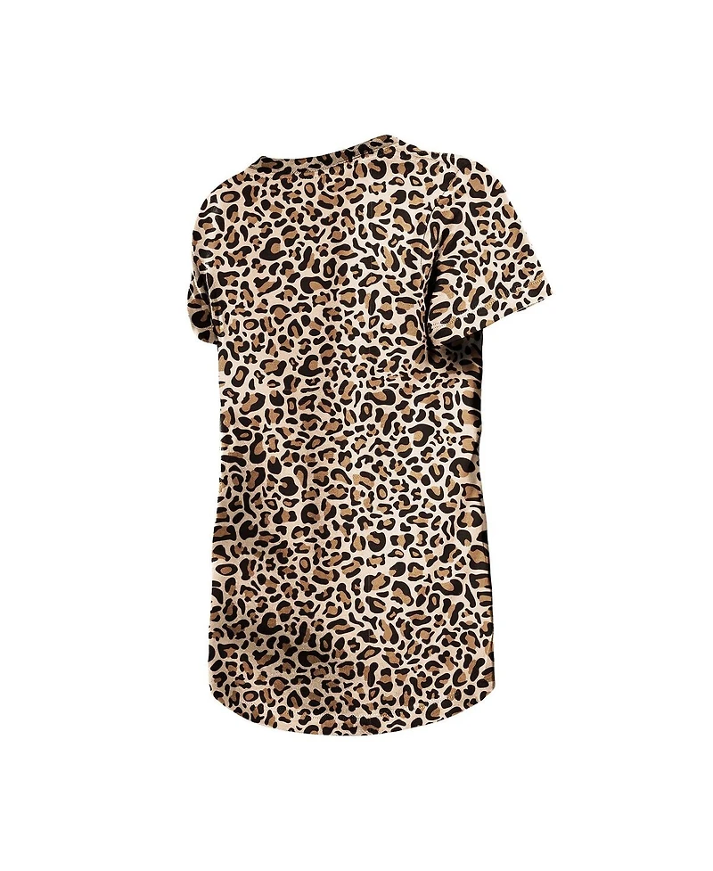 New Era Big Girls Brown Houston Astros Leopard T-Shirt