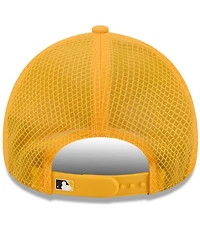 New Era Men's Gold Athletics 2026 Batting Practice Apex 9FORTY Adjustable Trucker Hat
