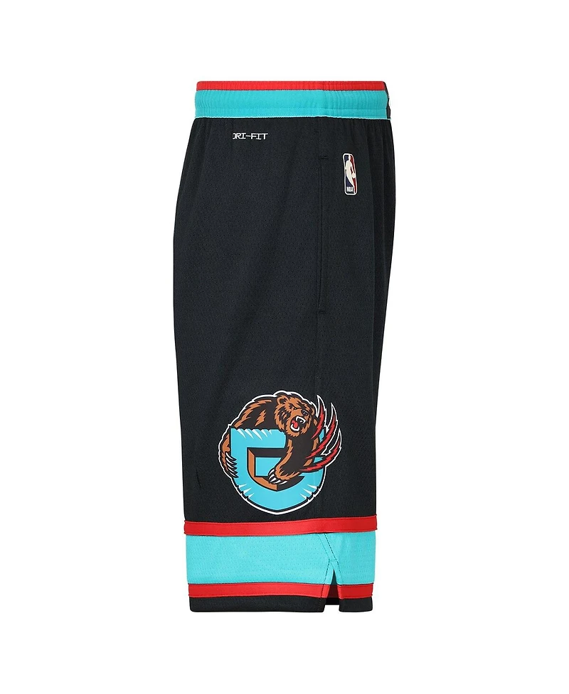 Nike Big Boys and Girls Black Memphis Grizzlies Hardwood Classics Dri-fit Swingman Shorts
