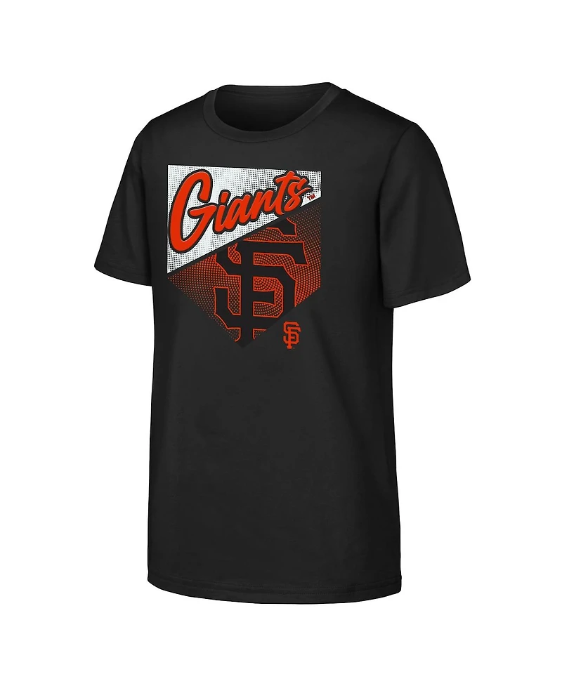 Outerstuff Big Boys and Girls Black San Francisco Giants Prime Plate T-Shirt