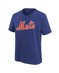 Nike Big Boys and Girls Royal New York Mets Wordmark T-Shirt
