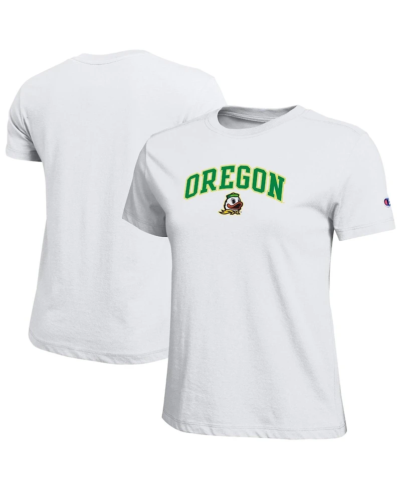 Champion Women's White Oregon Ducks Arched Over Logo T-Shirt