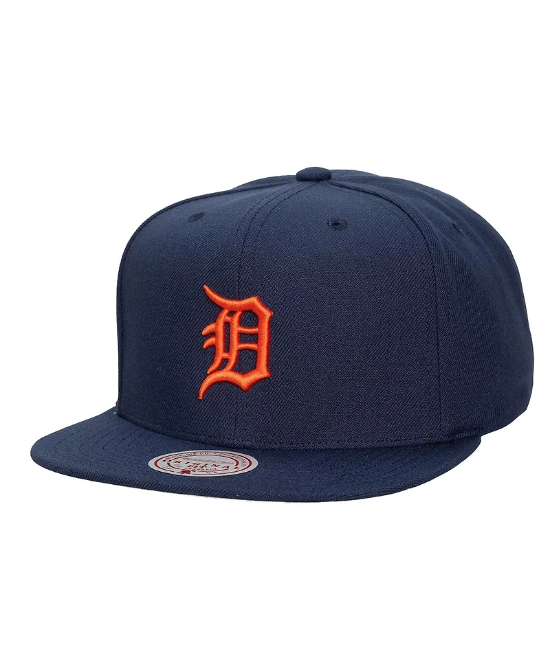 Mitchell & Ness Men's and Women's Navy Detroit Tigers Side Logo Snapback Hat