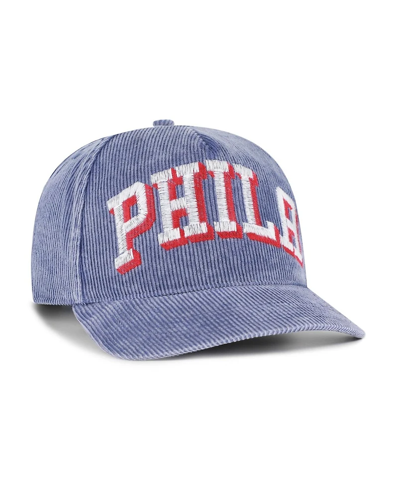 '47 Brand Men's Blue Philadelphia 76ers Reclaim Snow Wash Corduroy Adjustable Hitch Hat