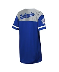 Outerstuff Big Girls Royal Los Angeles Dodgers League Cheer V-Neck T-Shirt Dress